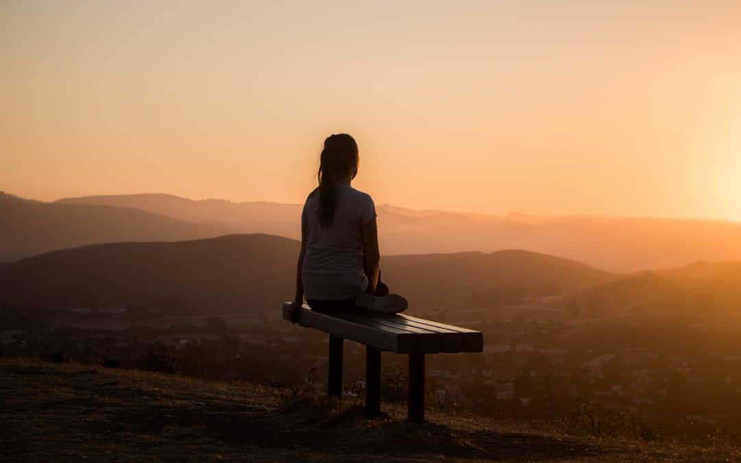 Woman watching the sunset